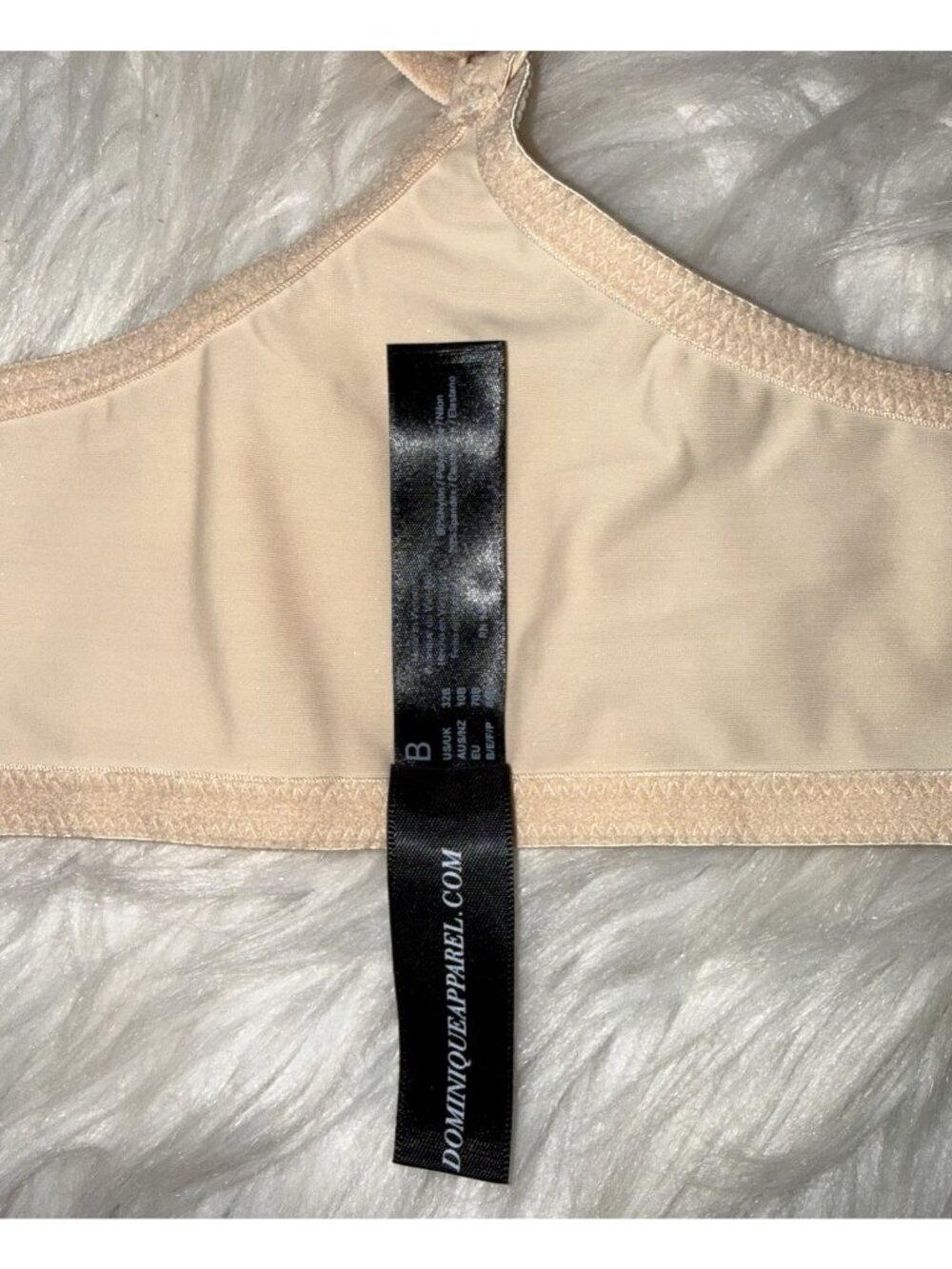 Dominique Talia Front Close T-Shirt Bra Lined Racerback UW Womens 32B Beige - Picture 7 of 7
